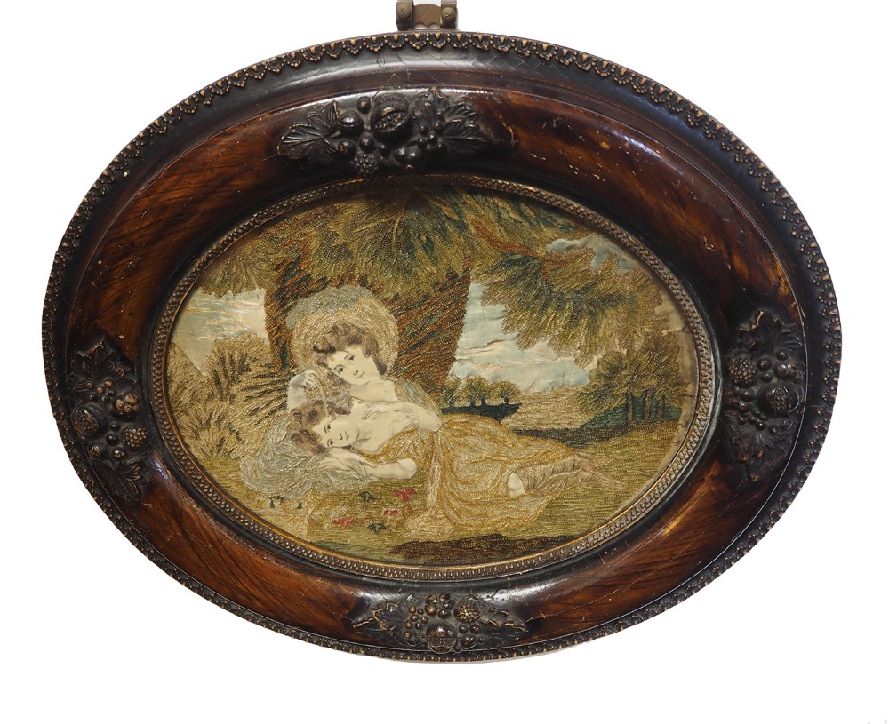 18th century Georgian Silk Picture