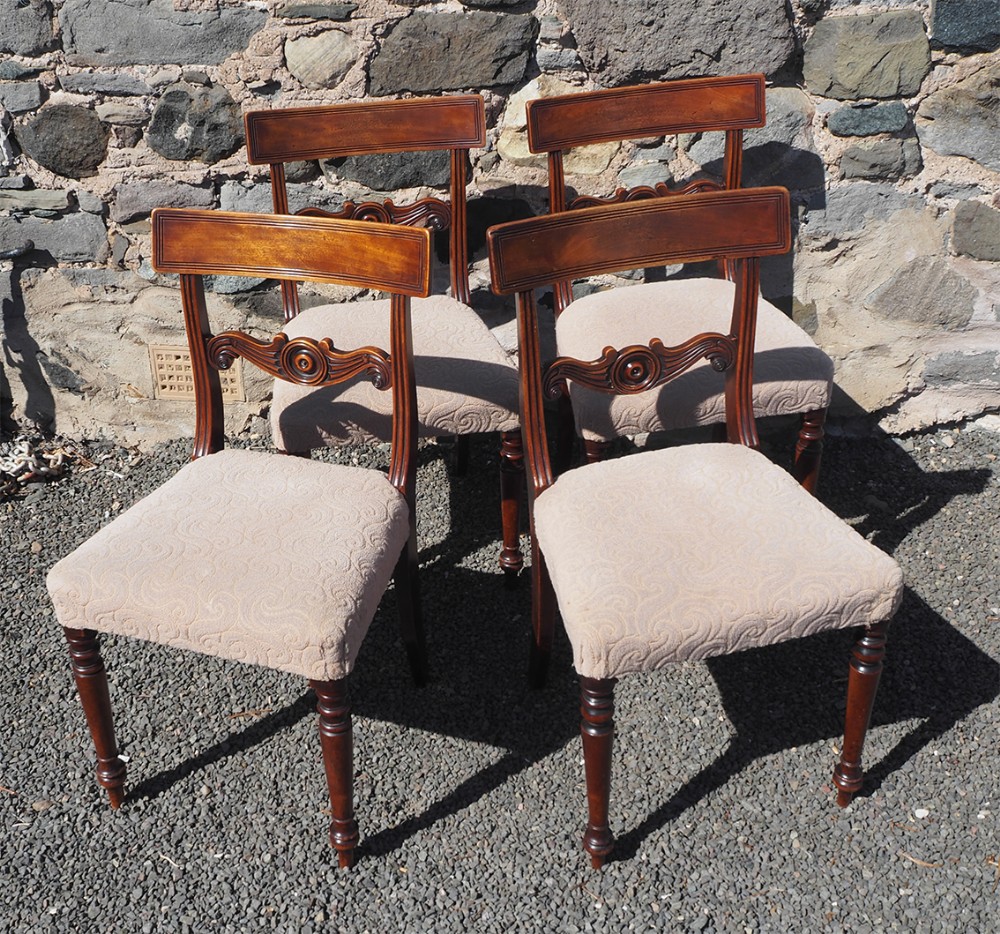 Set of 4 Scottish Sheraton Dining Chairs