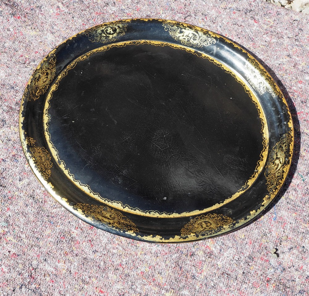 Victorian Oval Papier Mache Tray