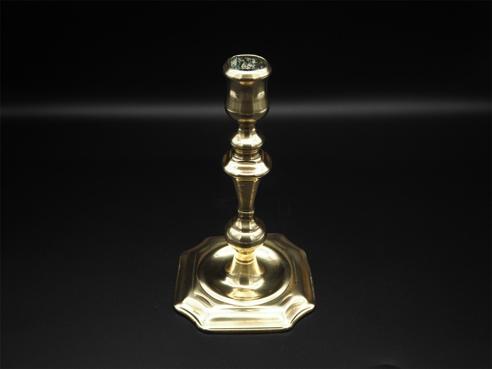Good Queen Anne Single Brass Candlestick