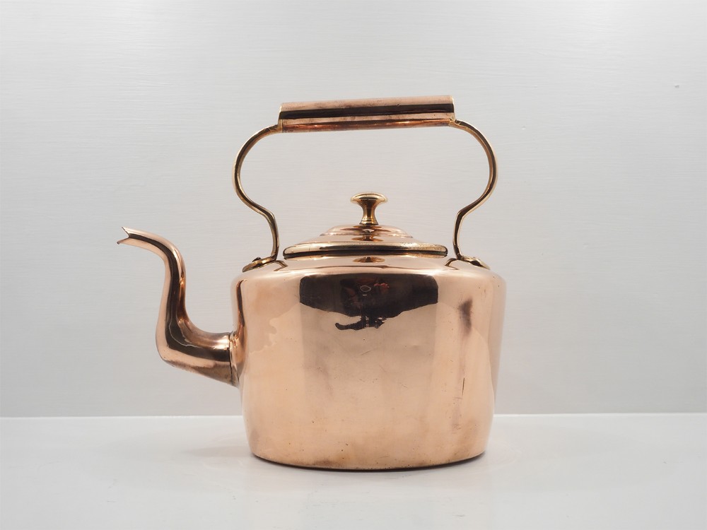Early Victorian Oval Copper Kettle