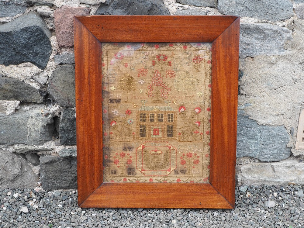 Georgian Sampler in Original Mahogany Frame
