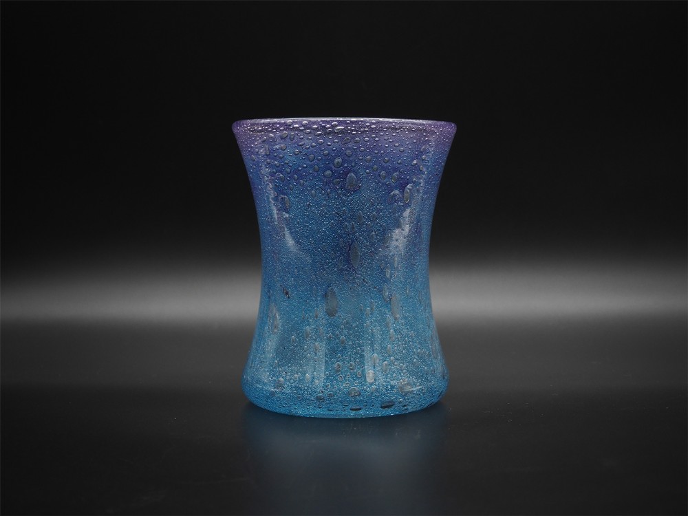 Gorgeous Early Blue Monart Bubble Vase
