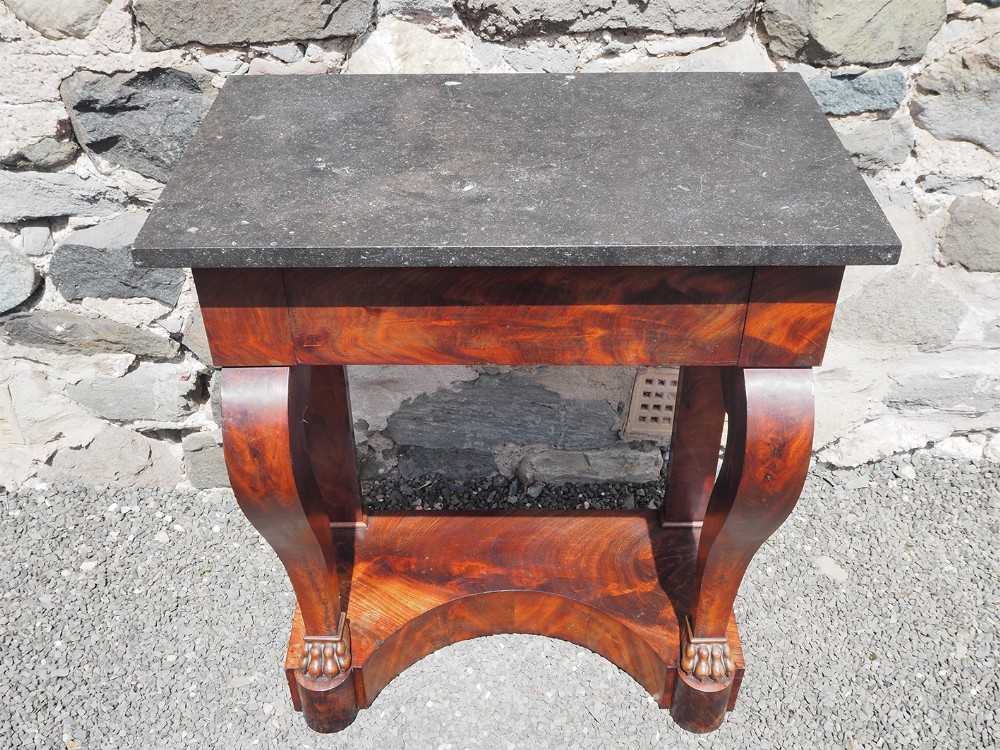 Small Size Dutch Marble Top Console Table