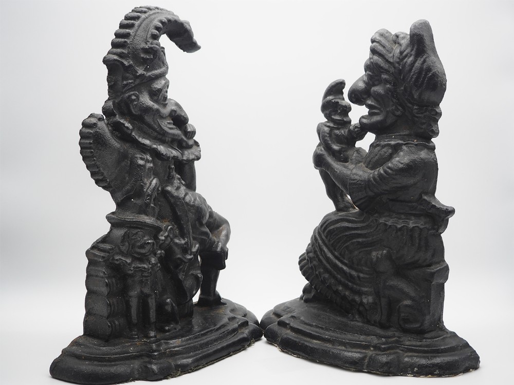 Pair Heavy Victorian Punch & Judy Doorstops