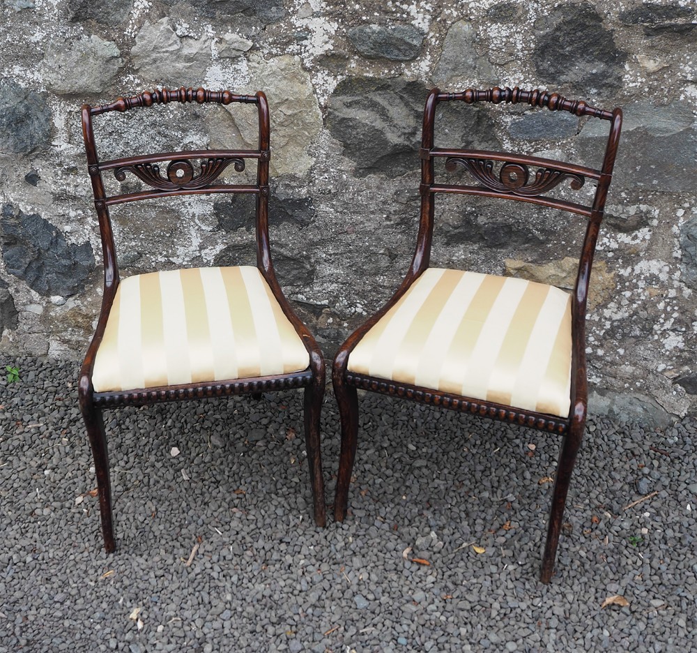 Pair Regency Sabre Leg Hand Chair
