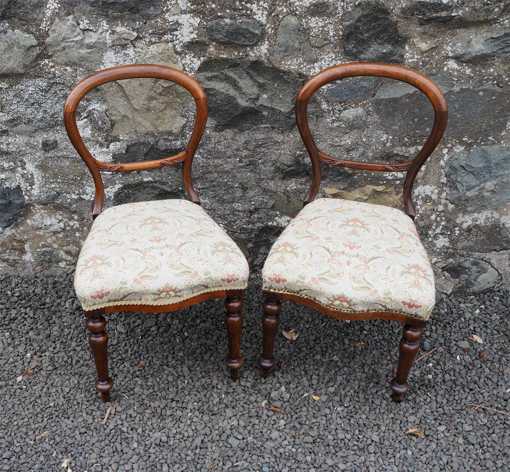 Pair of Victorian Rosewood Bedroom Chairs