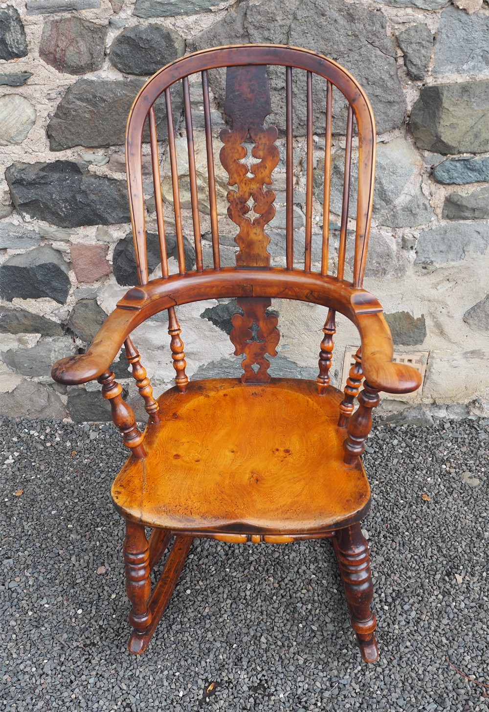 19th Century Yew-wood Windsor Rocker 