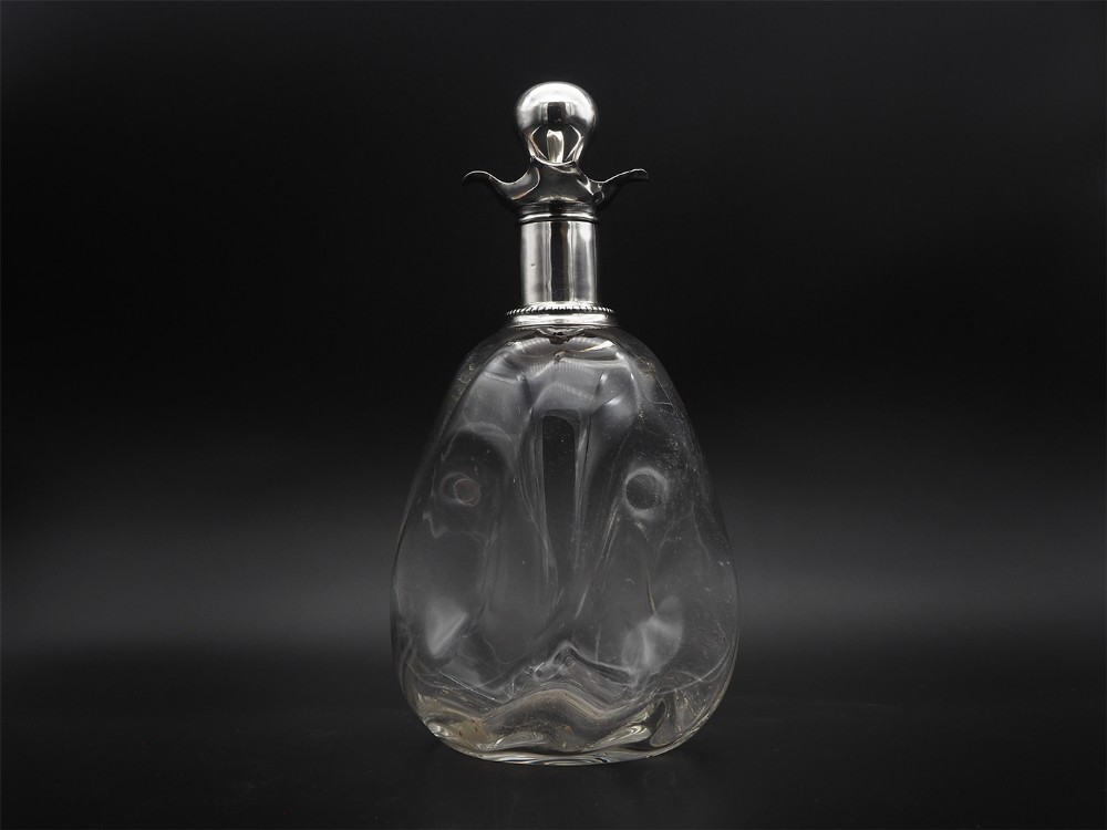 Late Victorian Silver and Glass Decanter