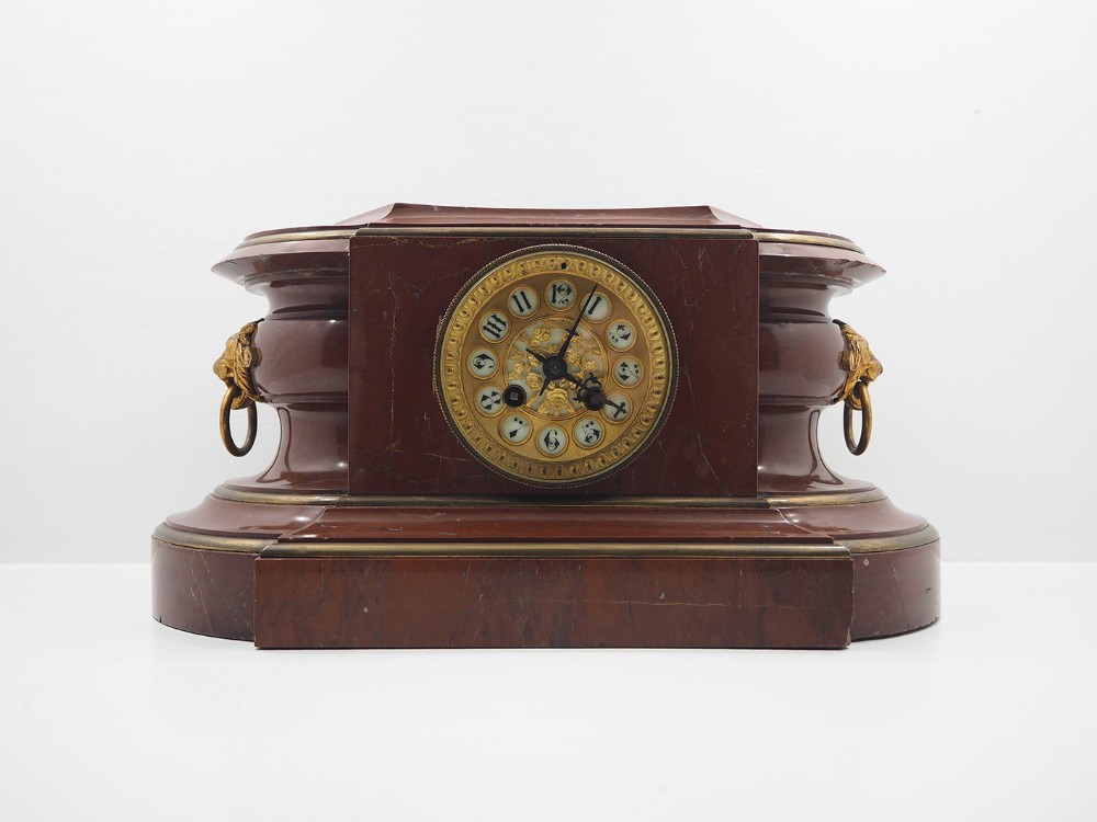 Stunning Red Marble Mantel Clock