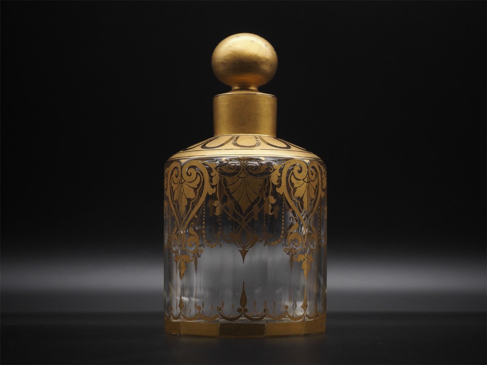 Beautiful Gilded Cut Glass Scent Bottle