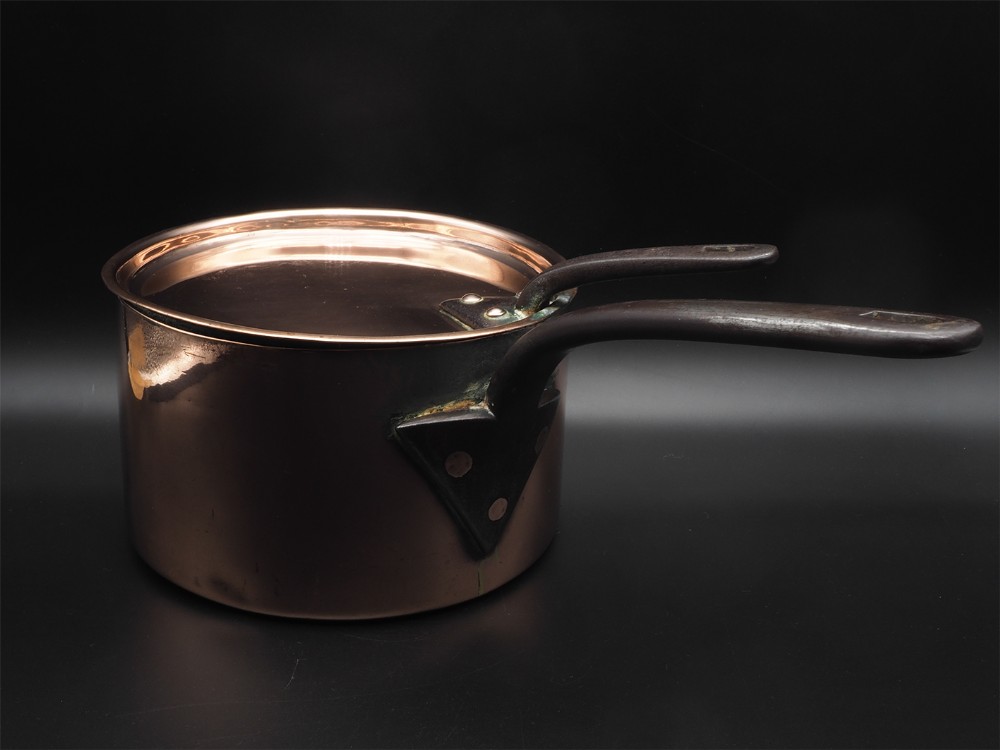Heavy Georgian Copper Saucepan & Lid