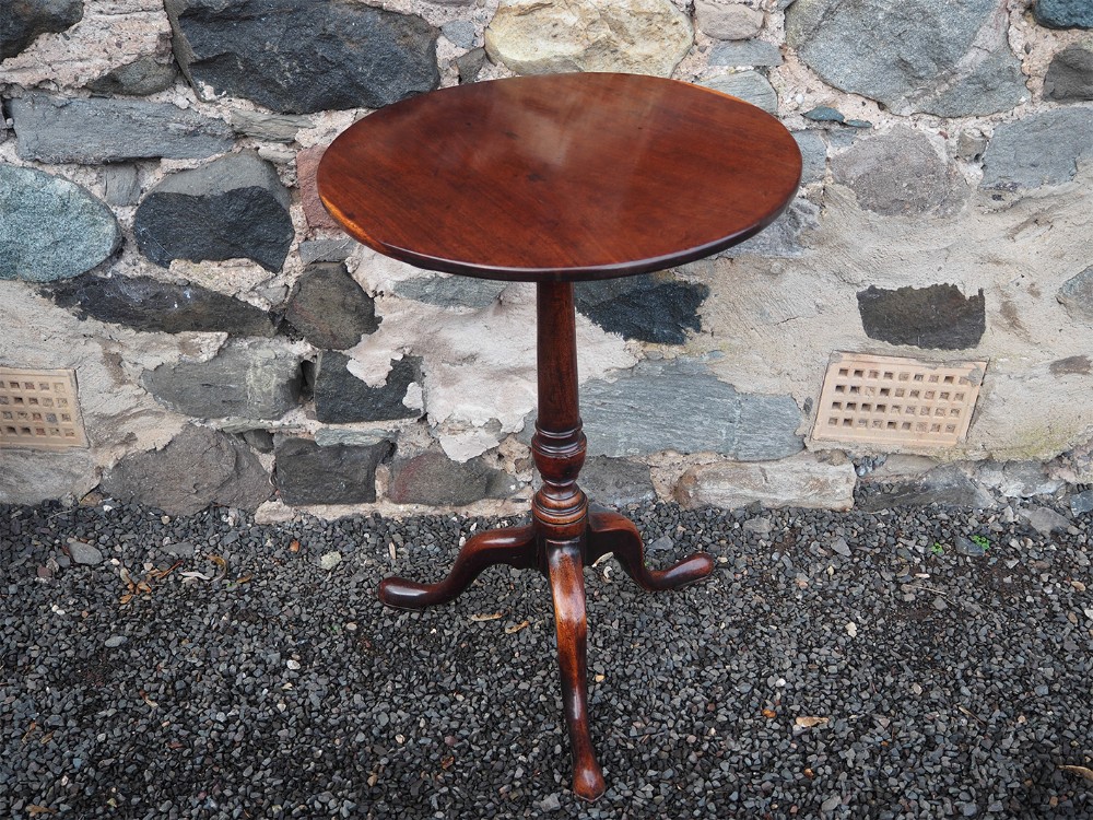 George 3rd Mahogany Tilt Top Wine Table