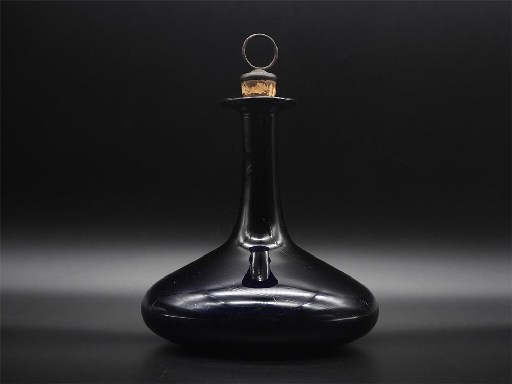 Georgian Bristol Blue Glass Decanter