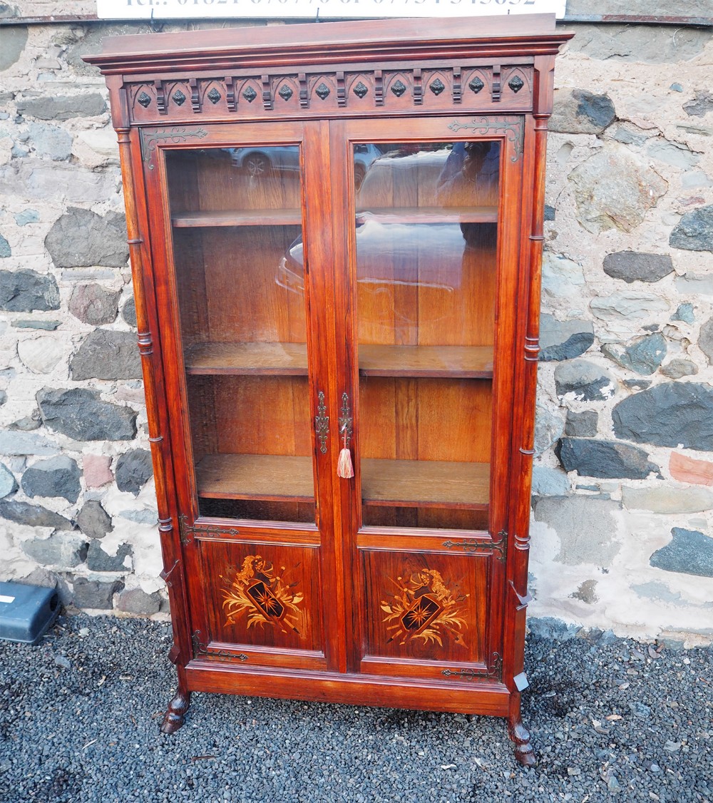 Fine Continental Rosewood China Cabinet