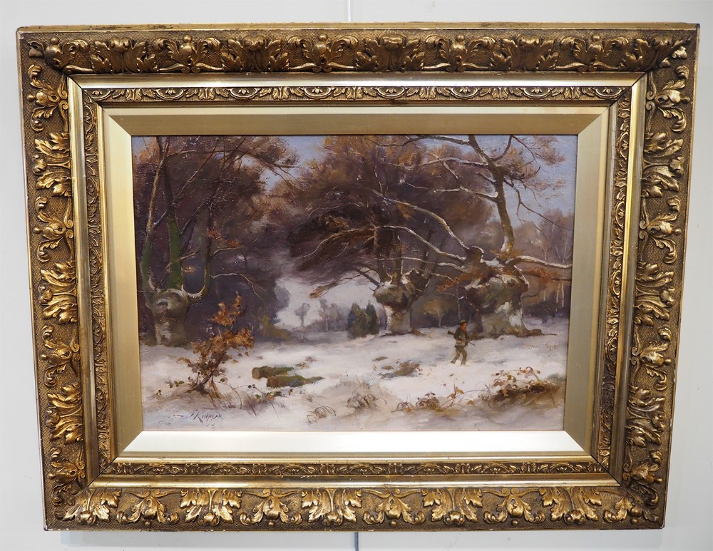 Scottish Oil on Canvas Snow Scene