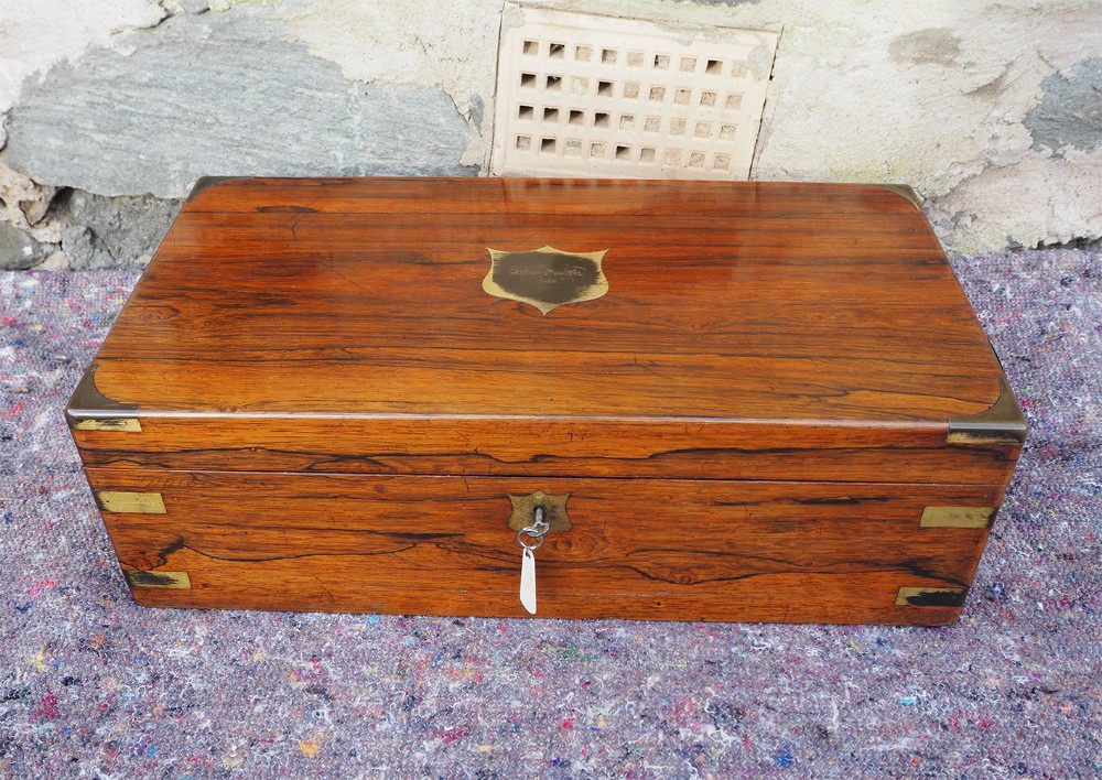 Superior Scottish Rosewood Writing Box. Mint