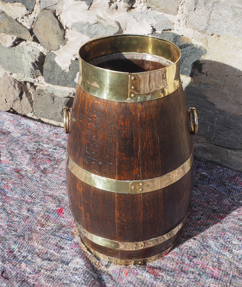 Georgian Brass Bound Oak Stick Stand