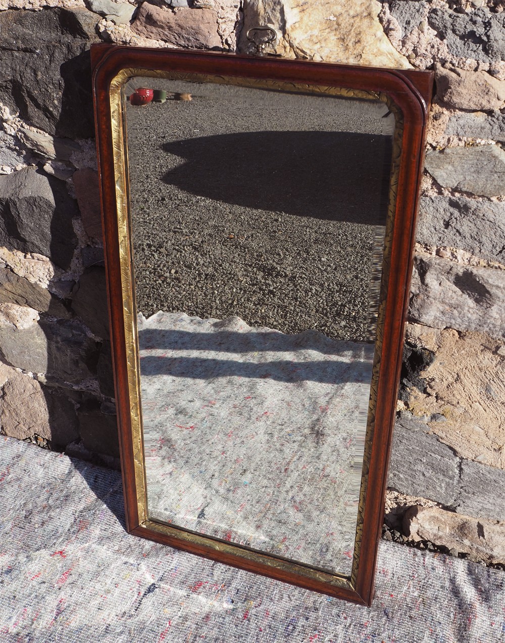 Early George 3rd Walnut Wall Mirror 