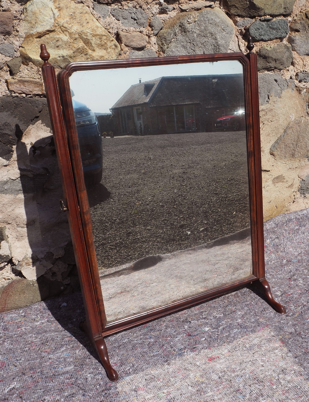Large Georgian Mahogany Swing Mirror