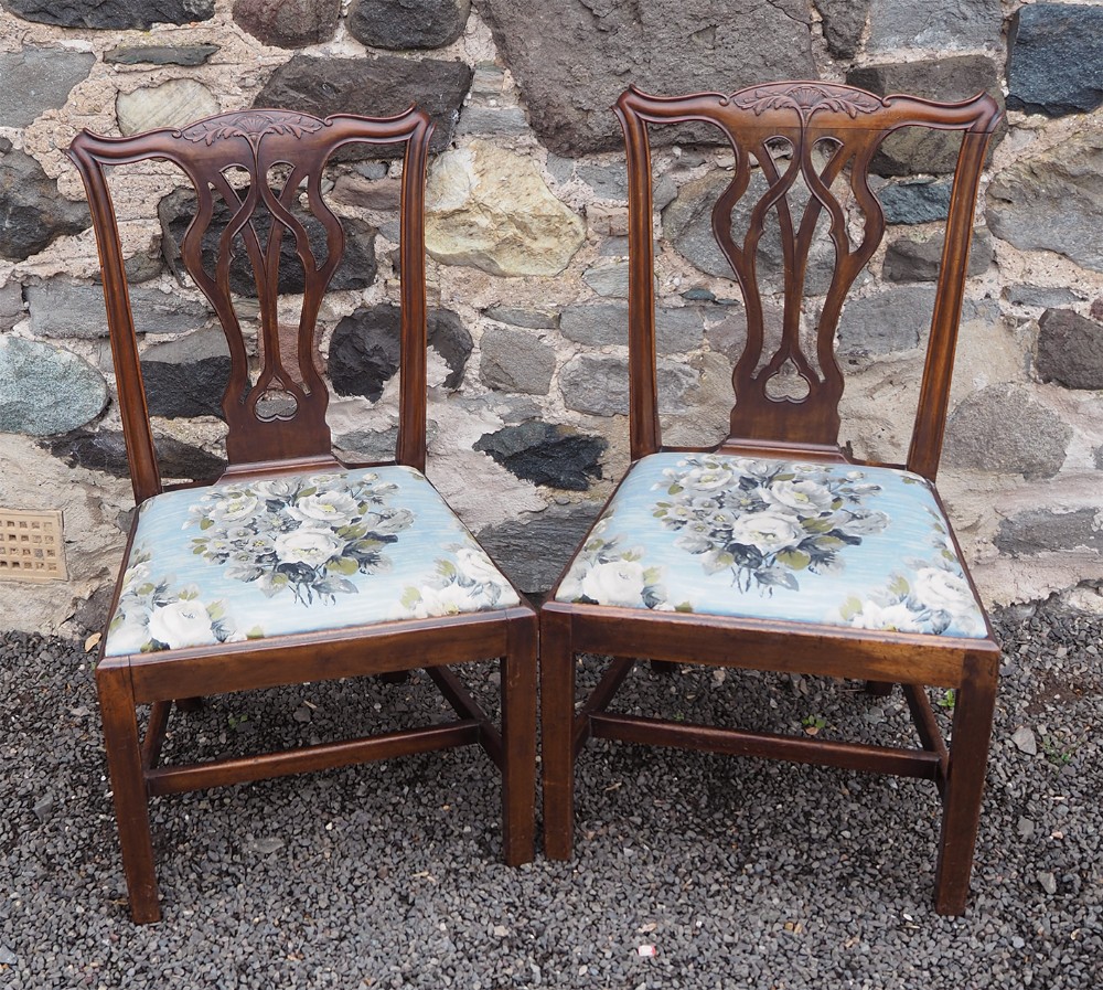 Pair 18th Century Chippendale Style Chairs