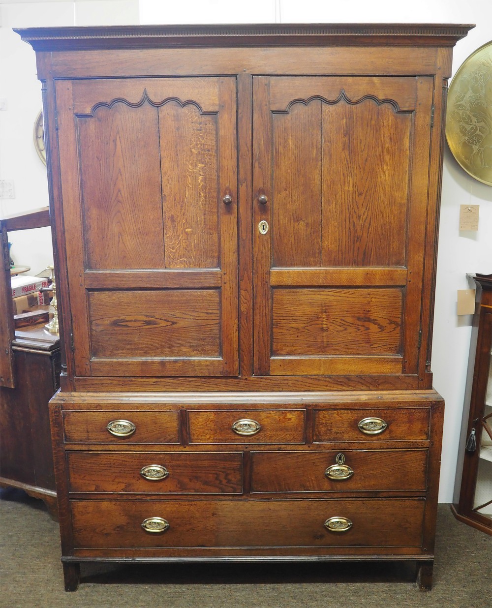 Early 18th century Oak Press Cupboard