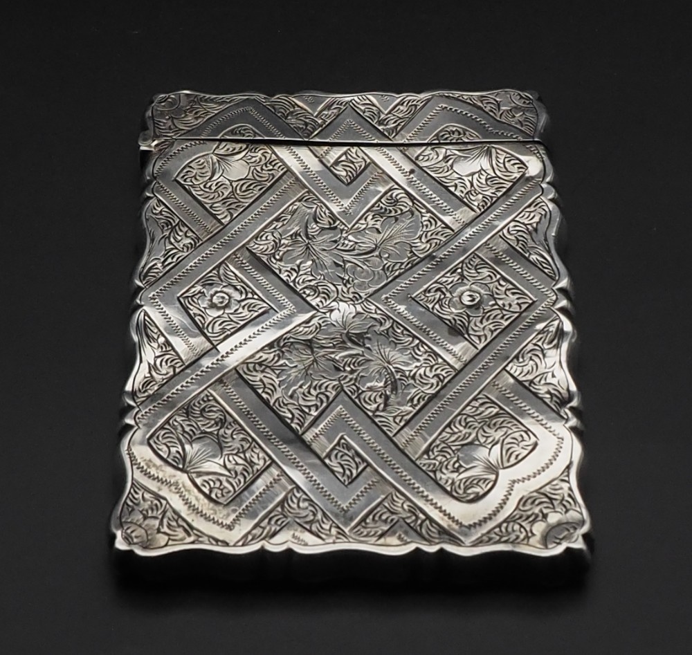 Victorian Silver Card Case. 1866