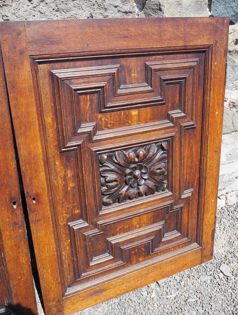 Pair 17th Century Carved Oak Panels View III