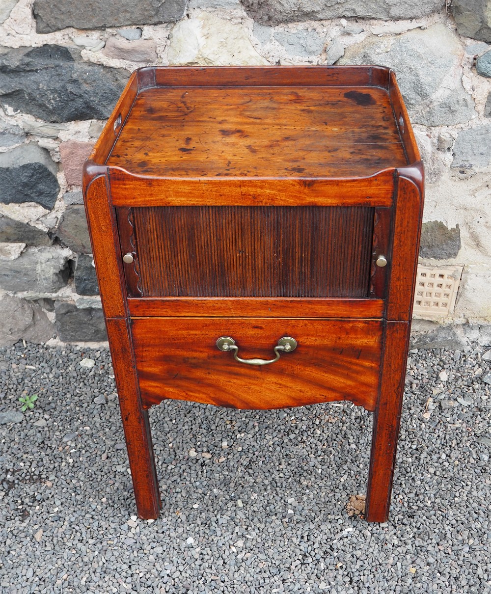 George 3rd Mahogany Tambour Commode