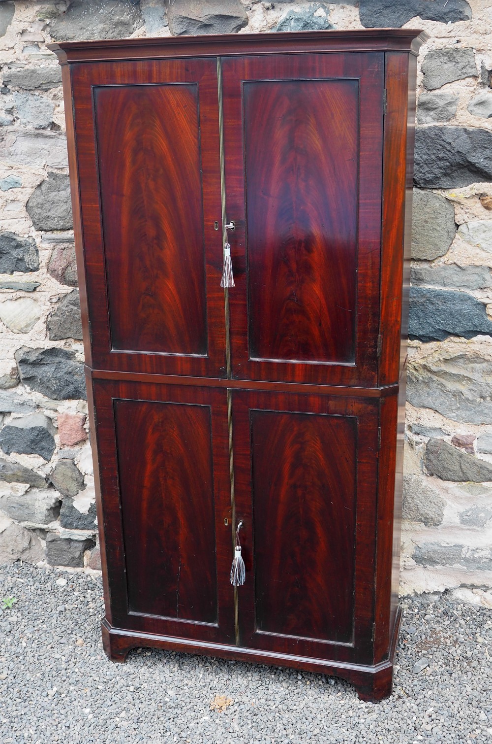 18th Century Mahogany Slim Tall Cabinet