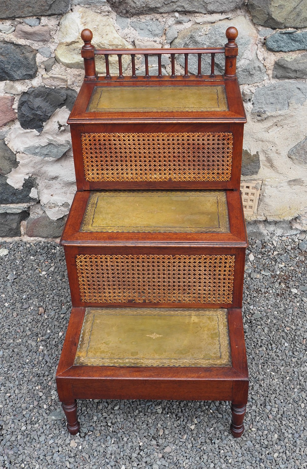 Fine Georgian Mahogany Library Steps