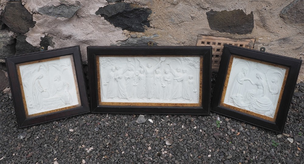 Set G. Tinworth Style Plaster Plaques