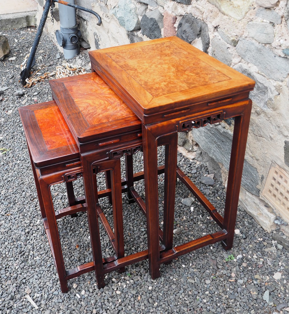 Set of 3 Chinese Rosewood Tables