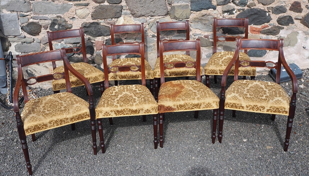 Set of 8 (6 + 2) English Mahogany Chairs