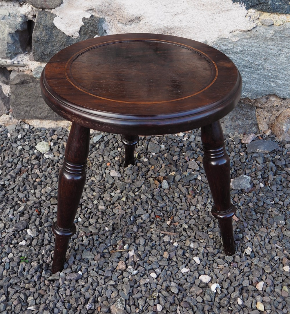 Unusual 19th Century Solid Rosewood  Stool