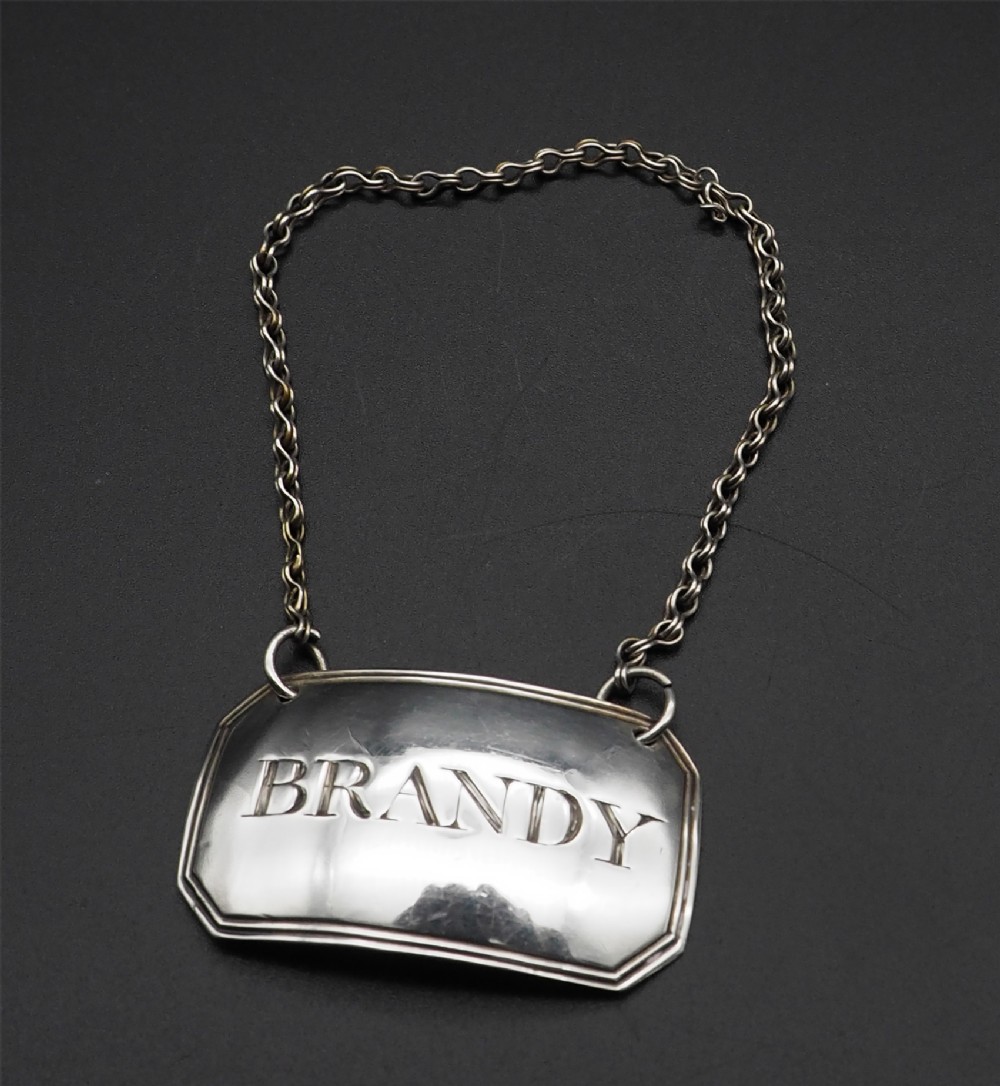 Georgian Silver Brandy Decanter Label
