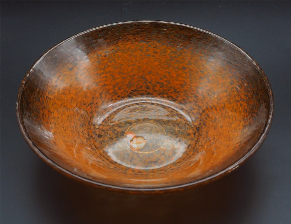 Scottish Monart Orange Glass Bowl