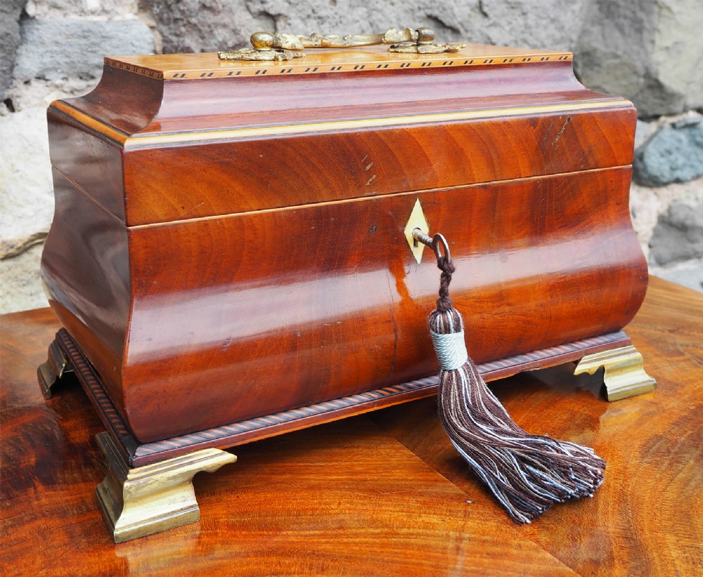 Gorgeous 18th Cent. Shaped Tea Caddy