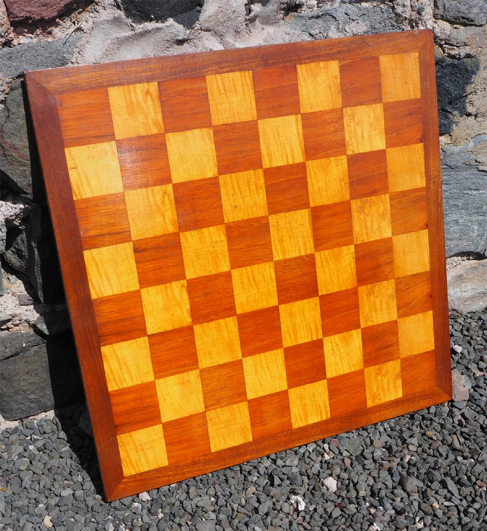 Good Large Victorian Wooden Chess Board