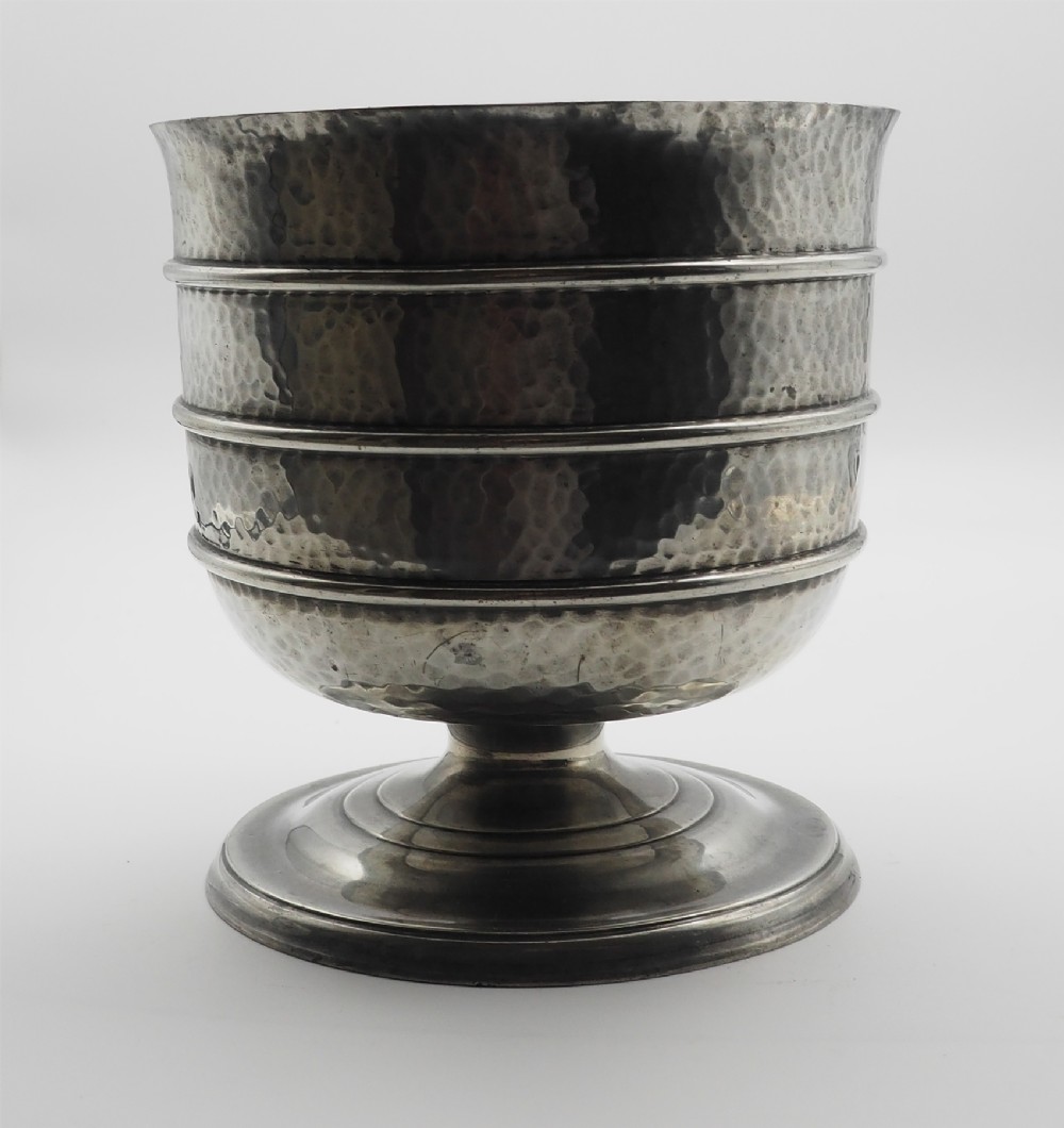 Unusual Art Deco Pewter Wassail Bowl