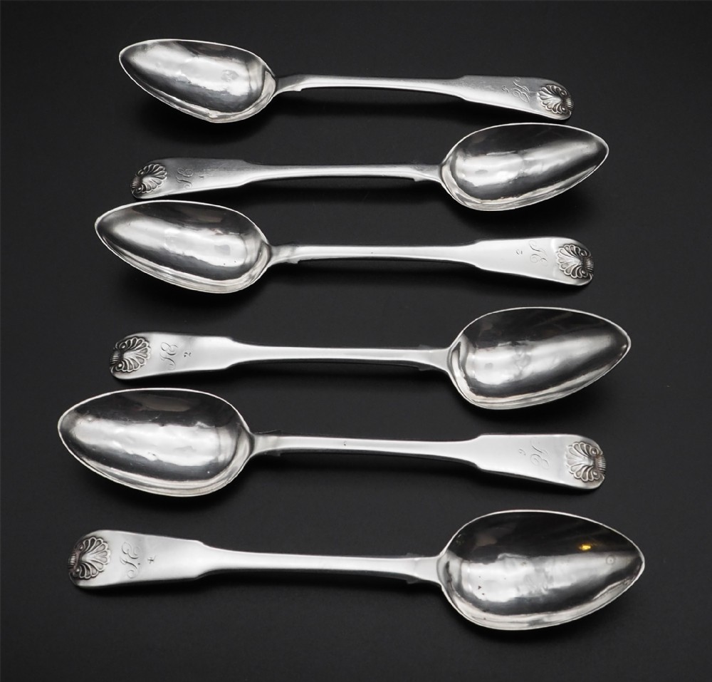 Rare Set of 6 Dundee Silver Teaspoons