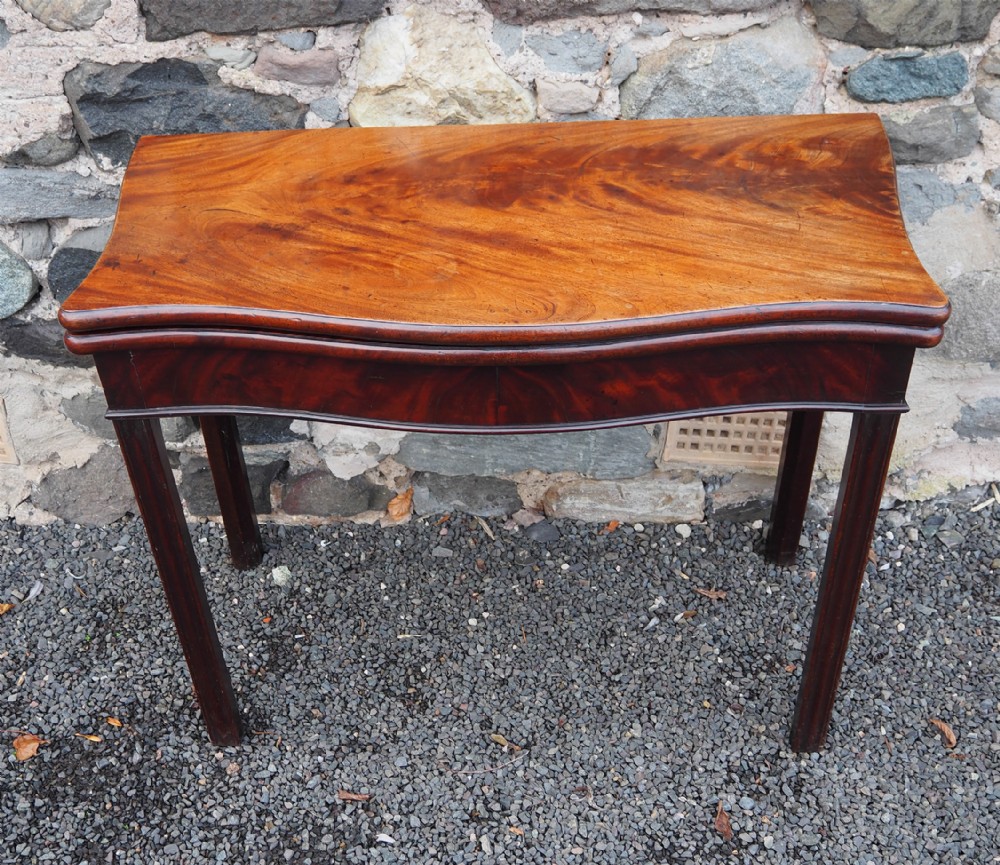 Georgian Mahogany Serpentine Card Table