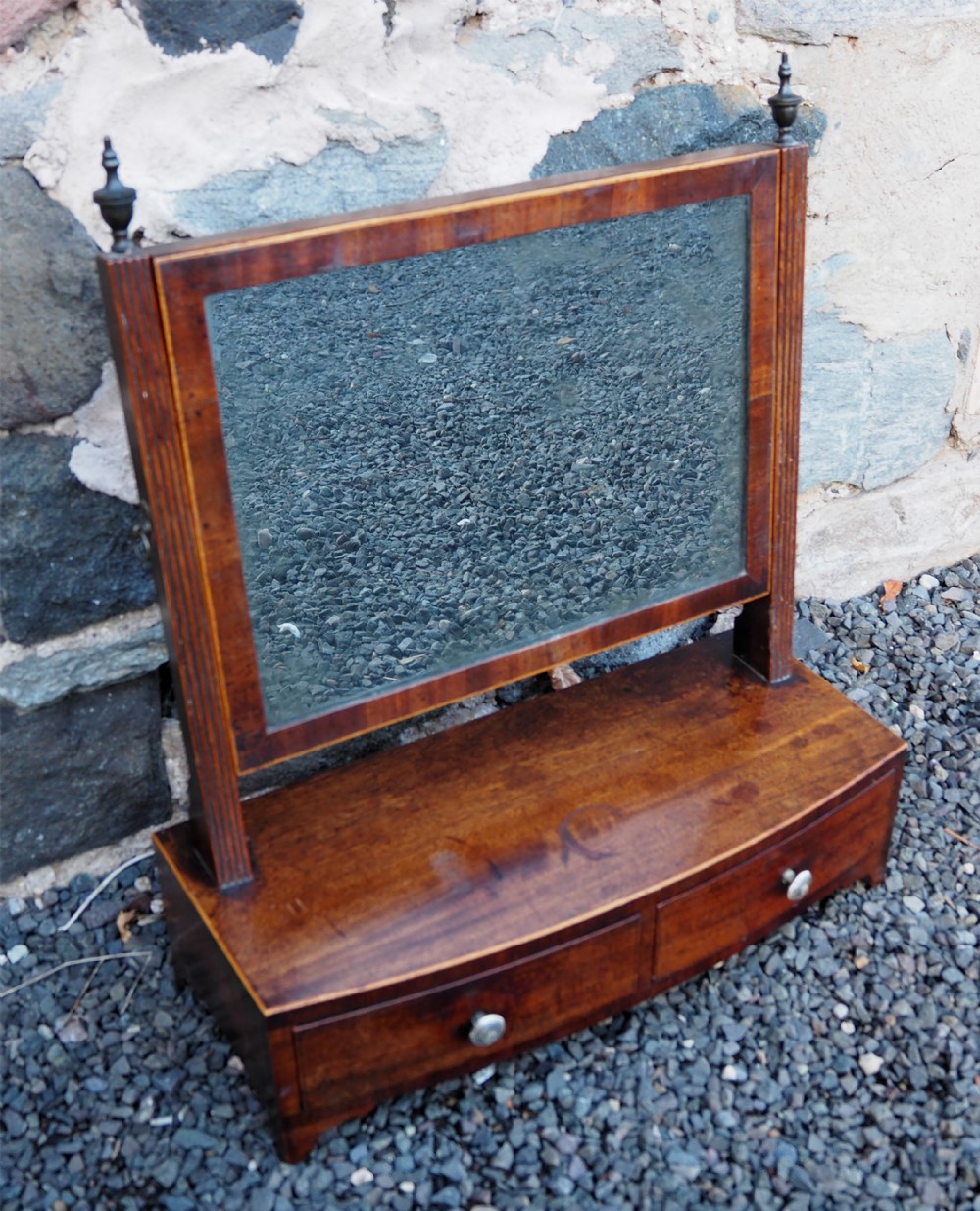 Small Georgian Mahogany Toilet Mirror