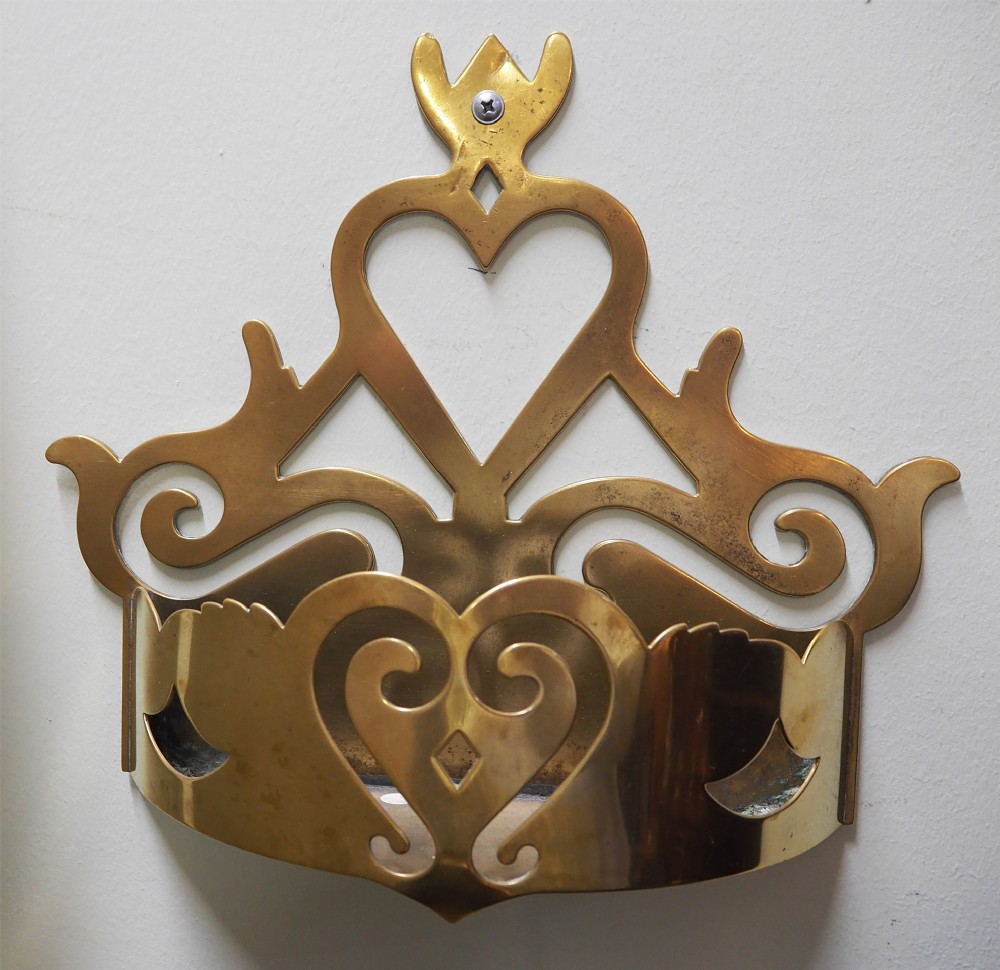 Georgian Brass Pierced Wall Pocket