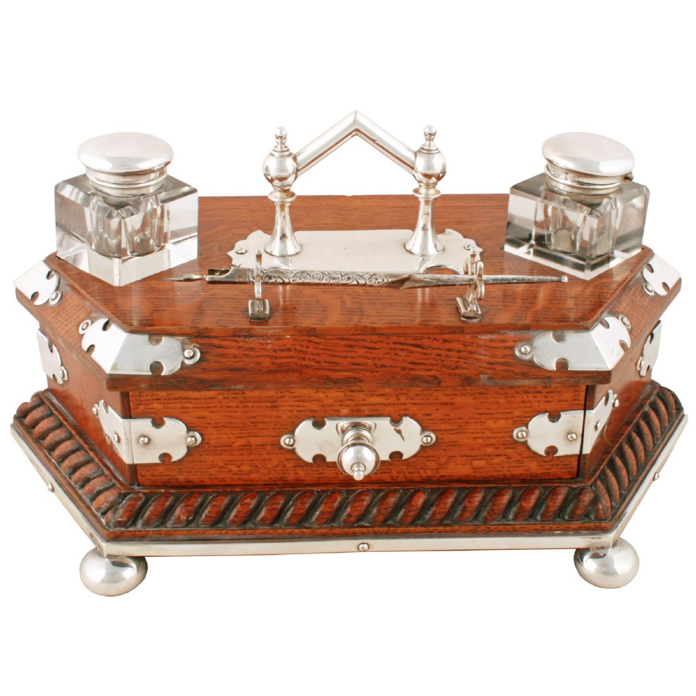 Superb Quality Edwardian Oak Standish View II