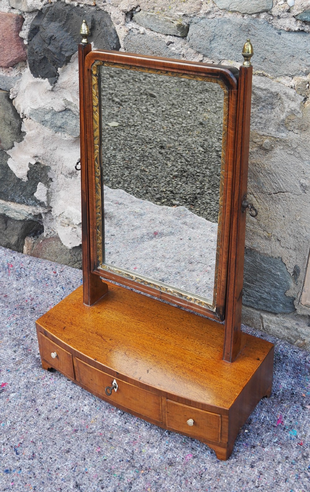 Small Georgian Mahogany Toilet Mirror