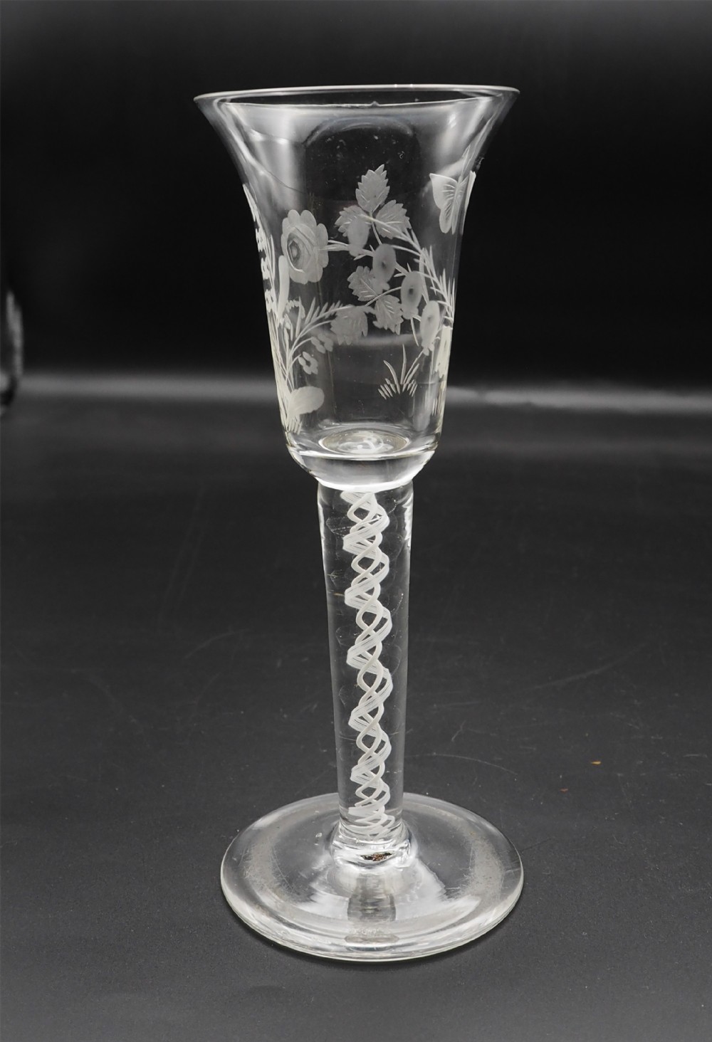 Georgian Spiral Twist Trumpet Glass