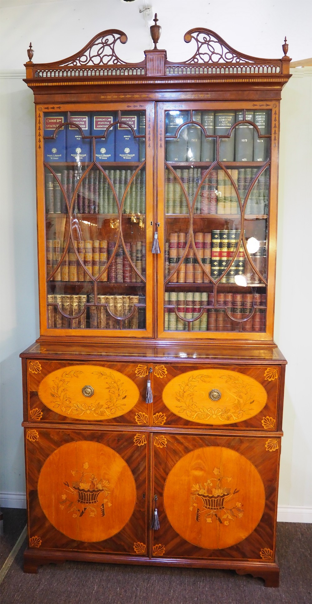 Outstanding Hepplewhite Secretaire Bookcase