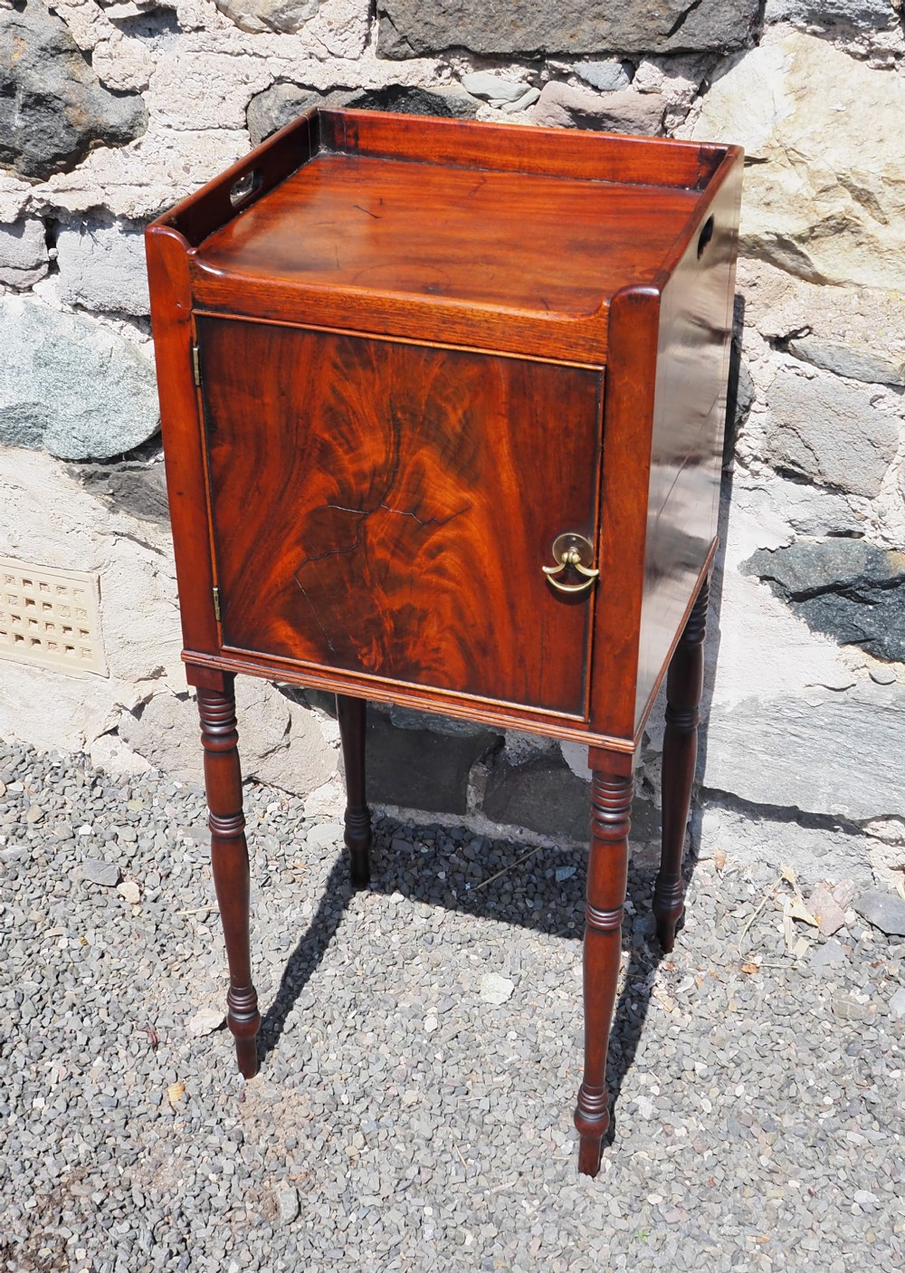 Georgian Flame Mahogany Bedside Cabinet