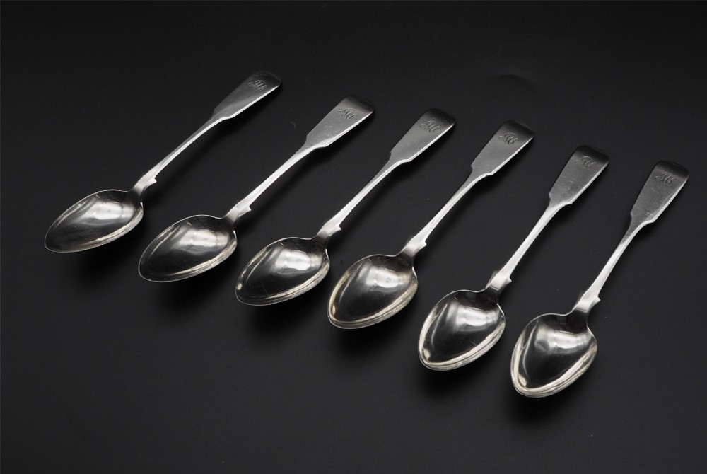 Set of 6 Scottish Silver Teaspoons